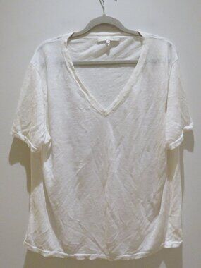 NakedCashmere | Tops | Naked Cashmere 0 Linen Slub Knit V Neck Top ...
